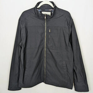 Orvis Jacket Black Nylon Front Zip Lightweight Windbreaker Pockets Coat Men's L
